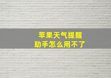 苹果天气提醒助手怎么用不了