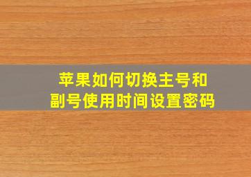 苹果如何切换主号和副号使用时间设置密码