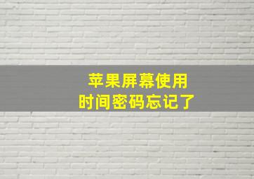 苹果屏幕使用时间密码忘记了