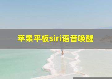 苹果平板siri语音唤醒