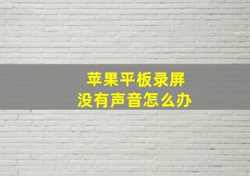 苹果平板录屏没有声音怎么办