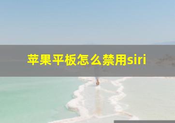 苹果平板怎么禁用siri