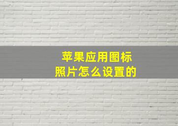 苹果应用图标照片怎么设置的