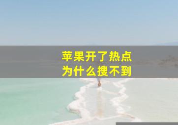 苹果开了热点为什么搜不到