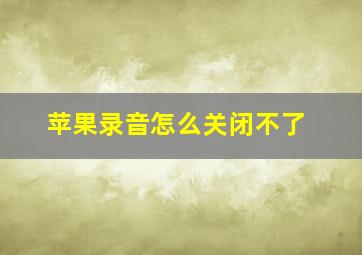 苹果录音怎么关闭不了