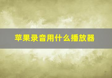 苹果录音用什么播放器