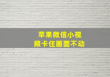 苹果微信小视频卡住画面不动