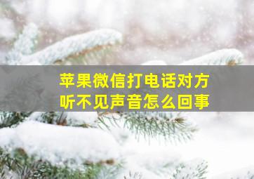 苹果微信打电话对方听不见声音怎么回事