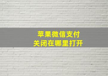 苹果微信支付关闭在哪里打开