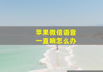 苹果微信语音一直响怎么办