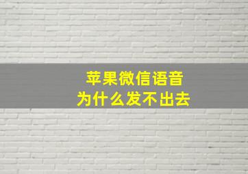 苹果微信语音为什么发不出去