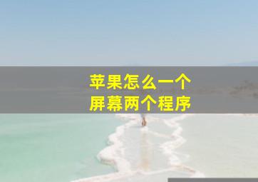 苹果怎么一个屏幕两个程序