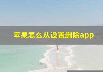 苹果怎么从设置删除app