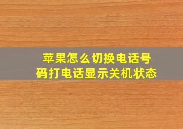 苹果怎么切换电话号码打电话显示关机状态