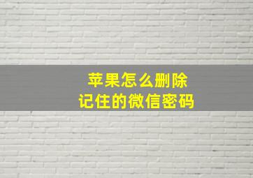 苹果怎么删除记住的微信密码