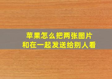 苹果怎么把两张图片和在一起发送给别人看