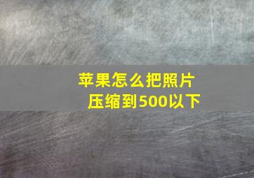 苹果怎么把照片压缩到500以下