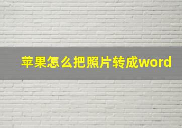 苹果怎么把照片转成word