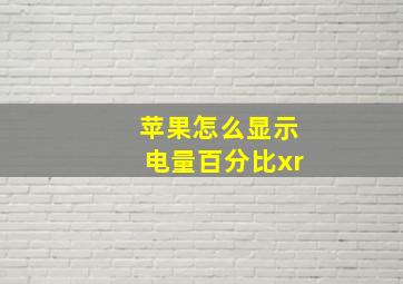 苹果怎么显示电量百分比xr