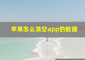 苹果怎么清空app的数据