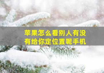 苹果怎么看别人有没有给你定位置呢手机