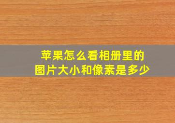 苹果怎么看相册里的图片大小和像素是多少