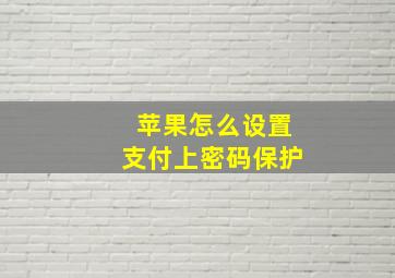 苹果怎么设置支付上密码保护