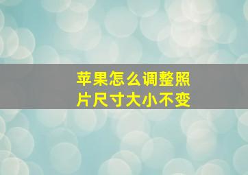 苹果怎么调整照片尺寸大小不变