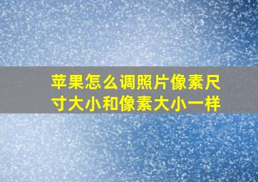 苹果怎么调照片像素尺寸大小和像素大小一样