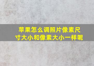 苹果怎么调照片像素尺寸大小和像素大小一样呢