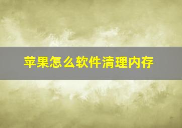 苹果怎么软件清理内存