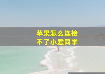 苹果怎么连接不了小爱同学