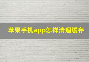 苹果手机app怎样清理缓存