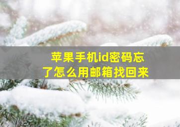 苹果手机id密码忘了怎么用邮箱找回来