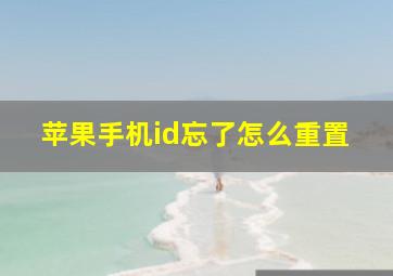 苹果手机id忘了怎么重置