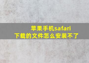 苹果手机safari下载的文件怎么安装不了