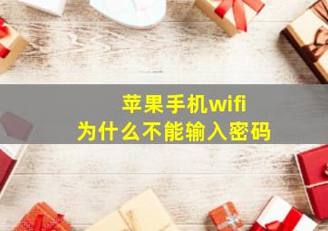 苹果手机wifi为什么不能输入密码