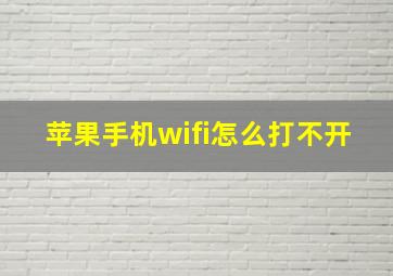 苹果手机wifi怎么打不开