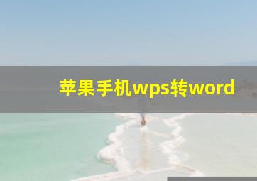 苹果手机wps转word