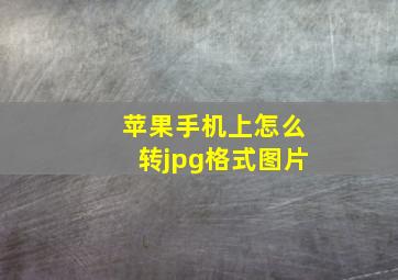 苹果手机上怎么转jpg格式图片