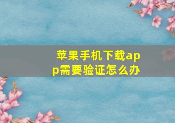 苹果手机下载app需要验证怎么办