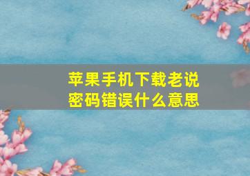 苹果手机下载老说密码错误什么意思