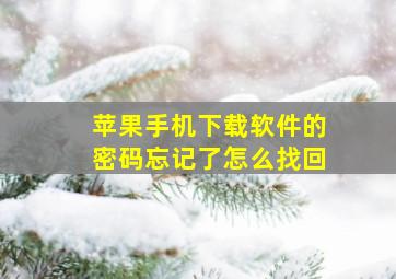 苹果手机下载软件的密码忘记了怎么找回