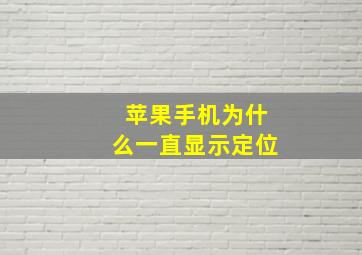 苹果手机为什么一直显示定位