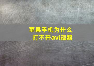 苹果手机为什么打不开avi视频