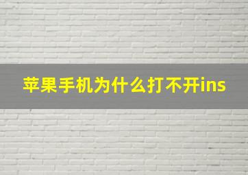 苹果手机为什么打不开ins