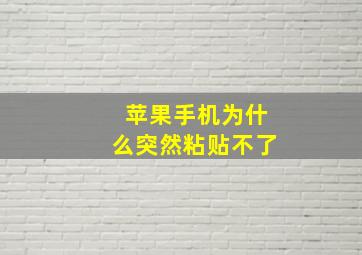 苹果手机为什么突然粘贴不了