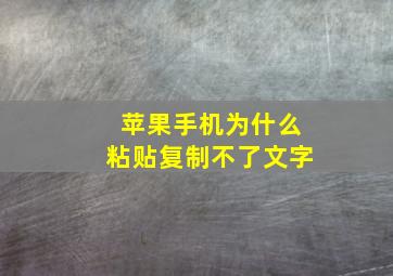 苹果手机为什么粘贴复制不了文字