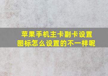 苹果手机主卡副卡设置图标怎么设置的不一样呢