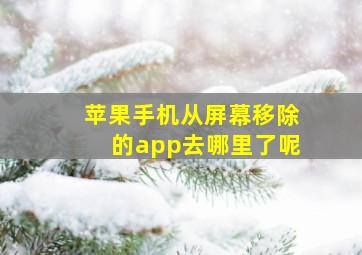 苹果手机从屏幕移除的app去哪里了呢